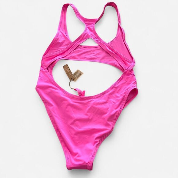 skims taffy hot pink cutout monokini one piece swimsuit bikini M - Picture 3 of 8
